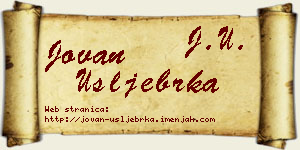 Jovan Ušljebrka vizit kartica